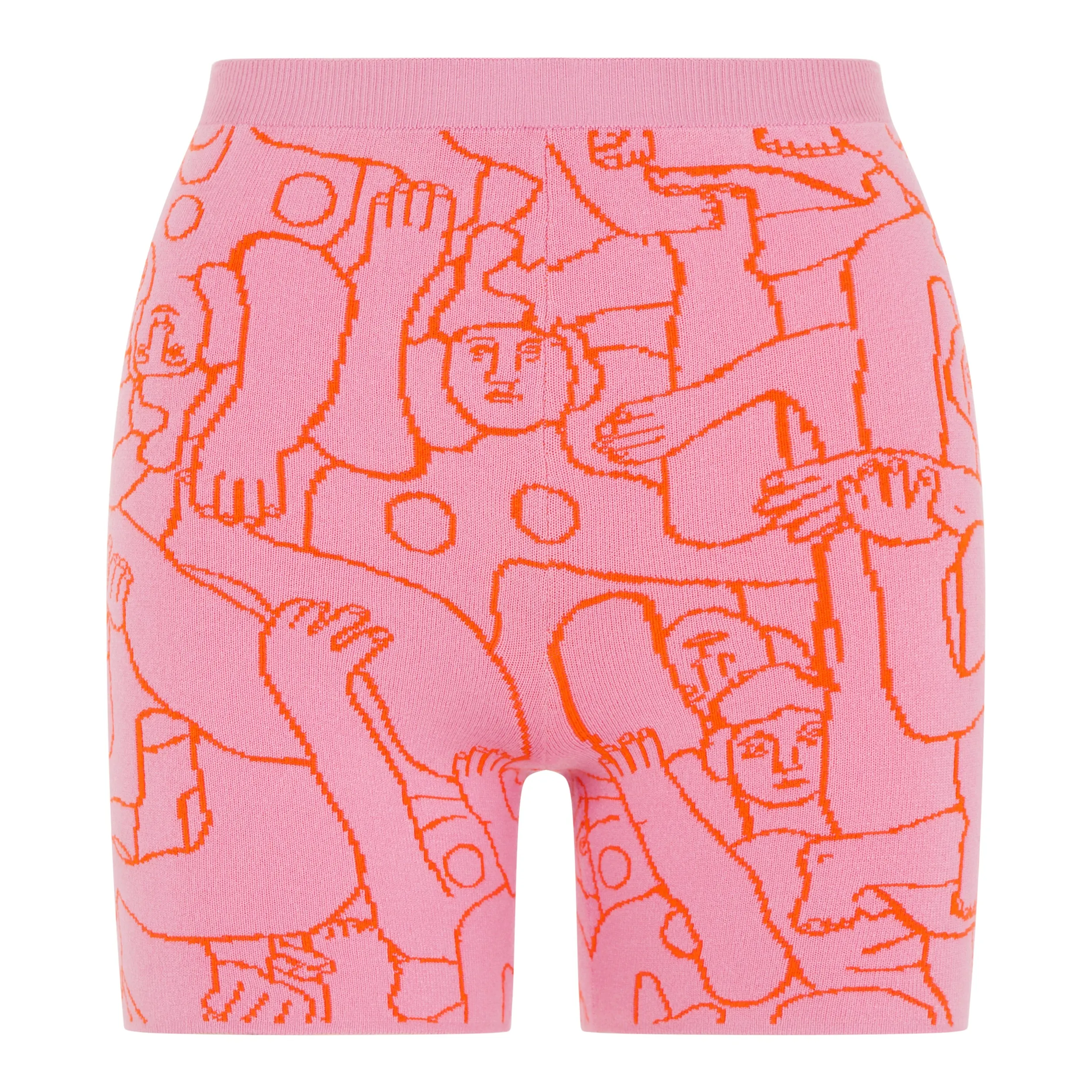 Human Mess Knitted Shorts (Pink/Orange)