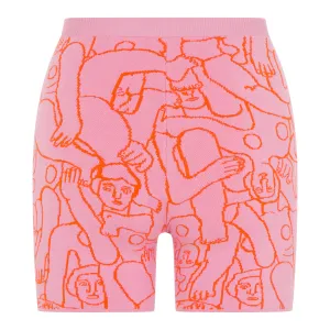 Human Mess Knitted Shorts (Pink/Orange)