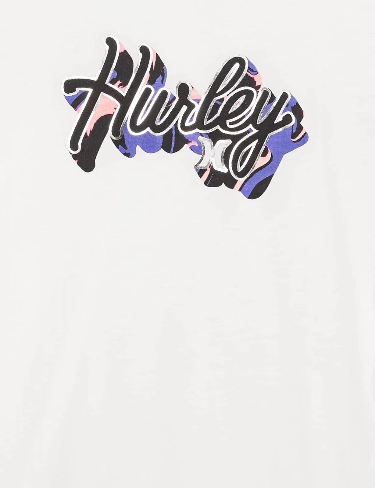 Hurley Girls Long Sleeve Boxy T-Shirt with Scrunchie Sail White / Mint Foam 6