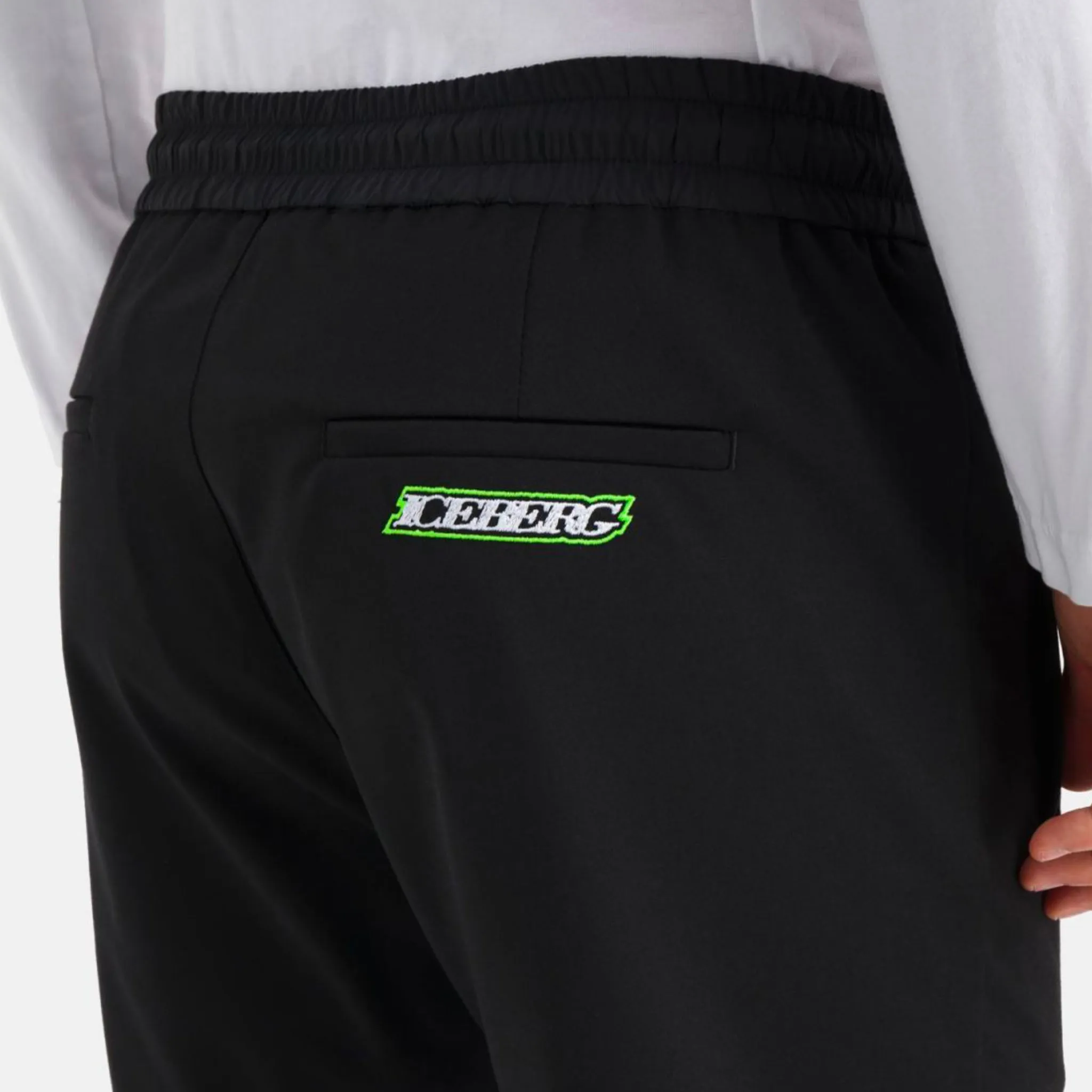 Iceberg jogging pants with logo and ankle stripes