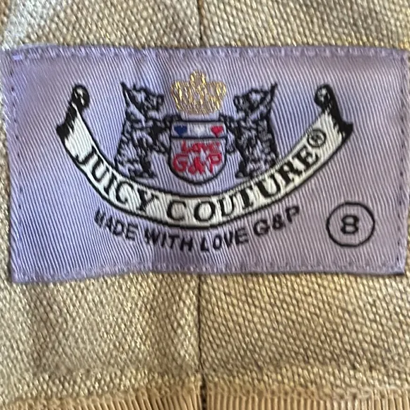Juicy Couture Nautical Inspired Gold linen cuffed shorts SZ 8 NWT