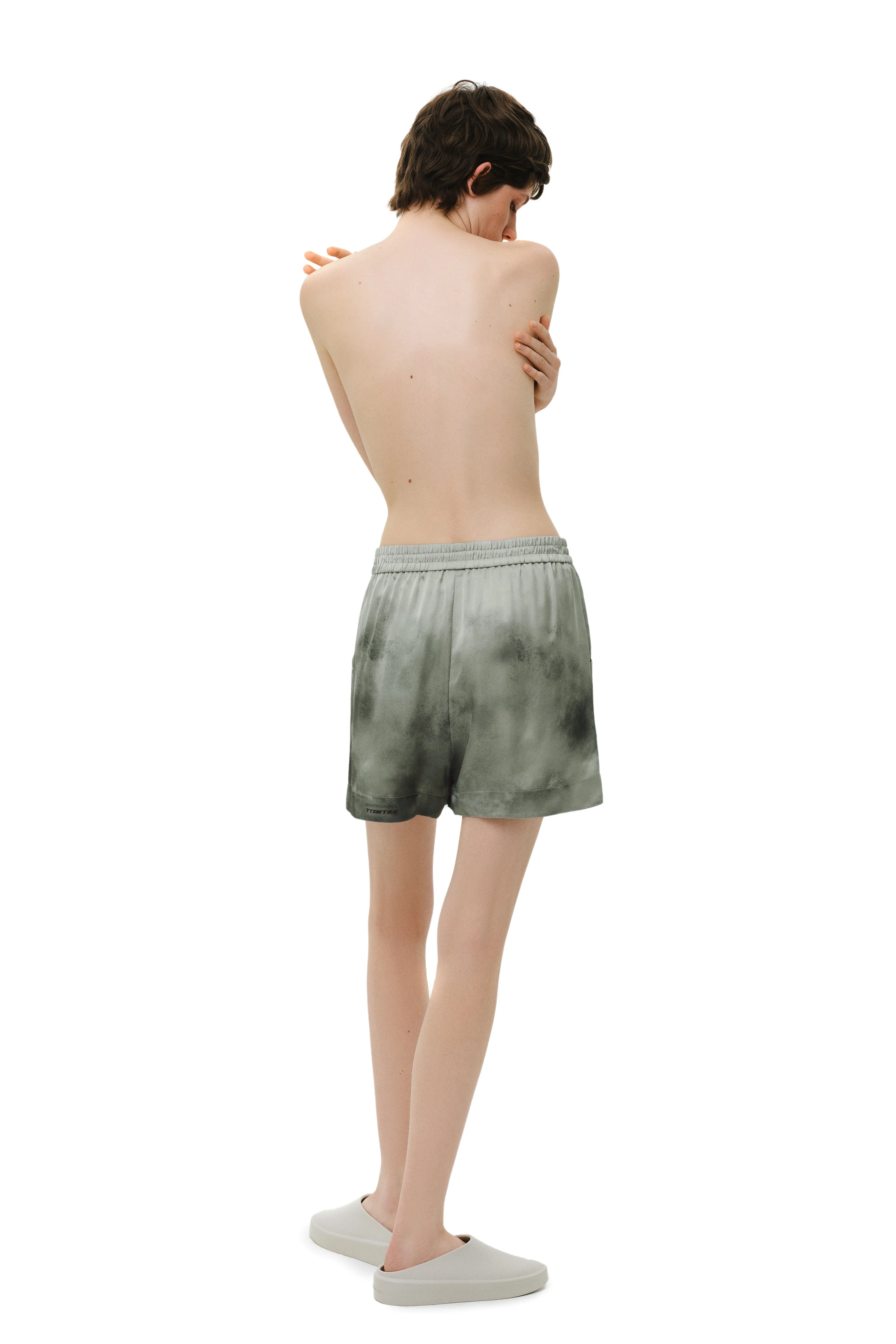 Khaki Silk Shorts