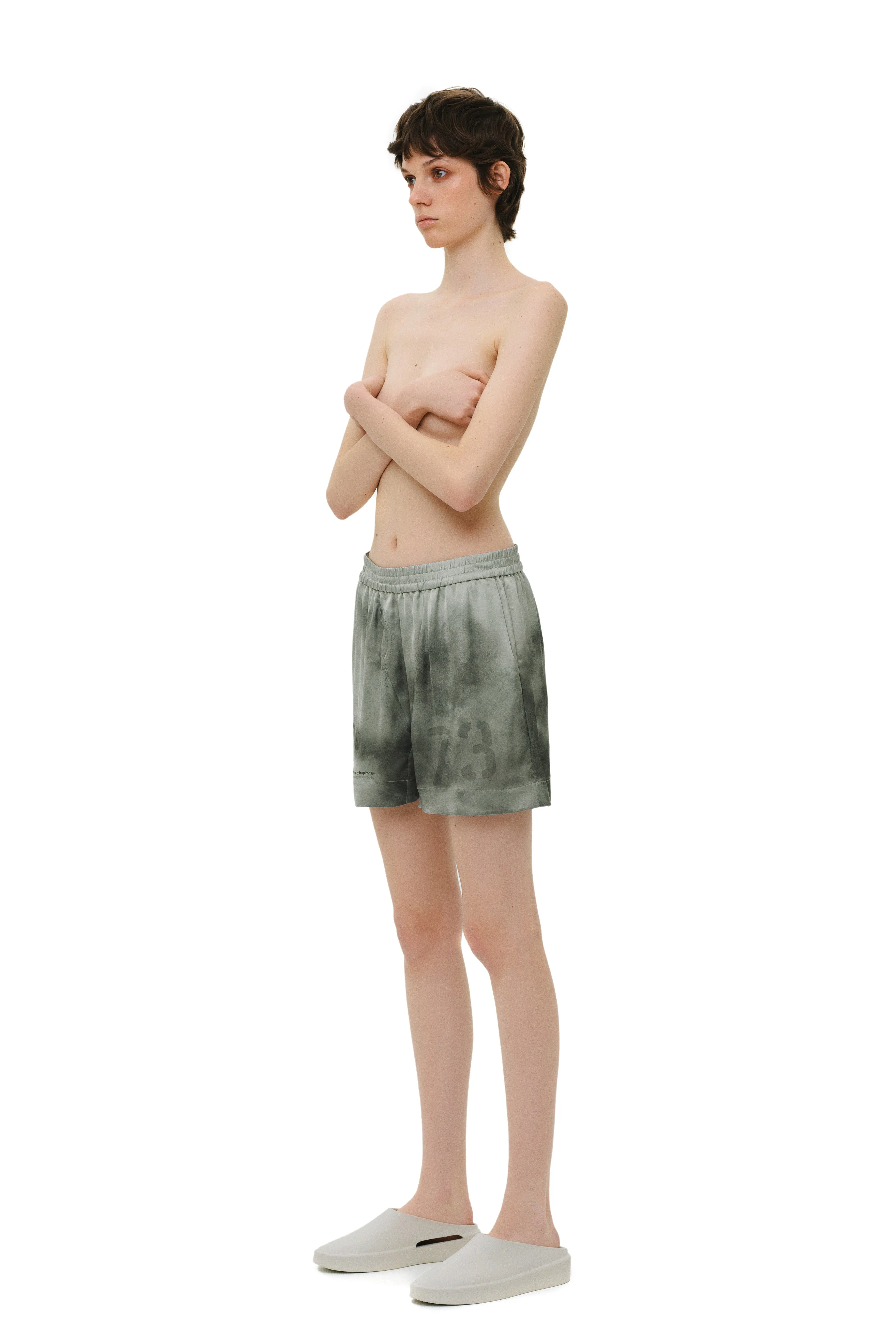 Khaki Silk Shorts