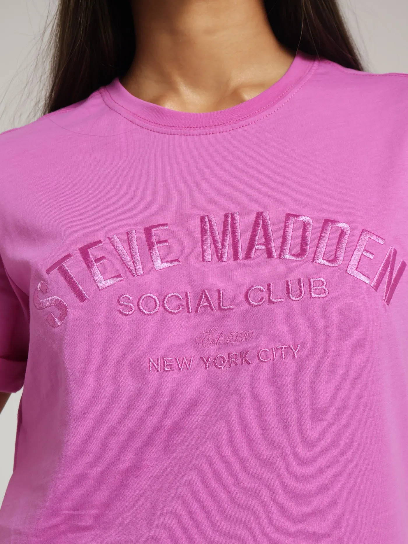 Kitty Boxy Logo Tee - Pink