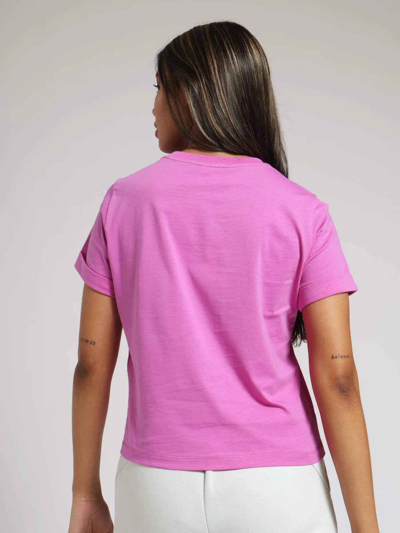 Kitty Boxy Logo Tee - Pink