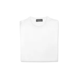 Knitted T-Shirt in Chalk Merino Wool