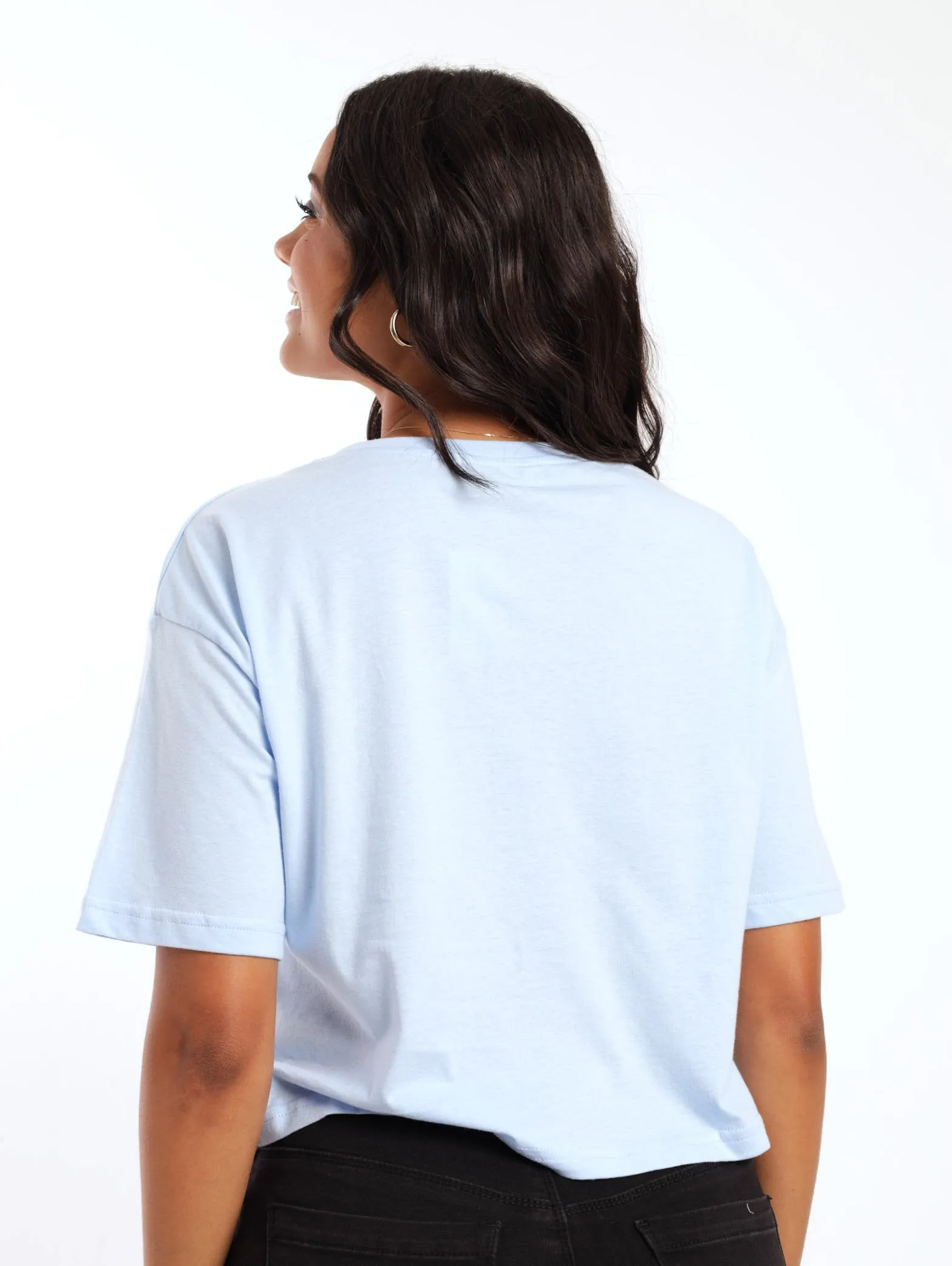 Ladies Chicago Boxy Tee - Light Blue