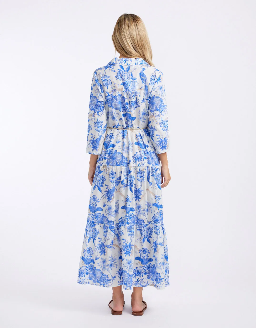 Ladies Who Lunch Dress - Bright Blue Flower