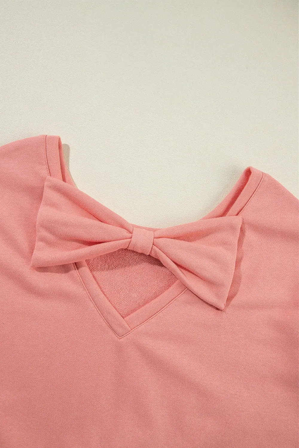 Leah Bow Round Neck Long Sleeve Sweatshirt