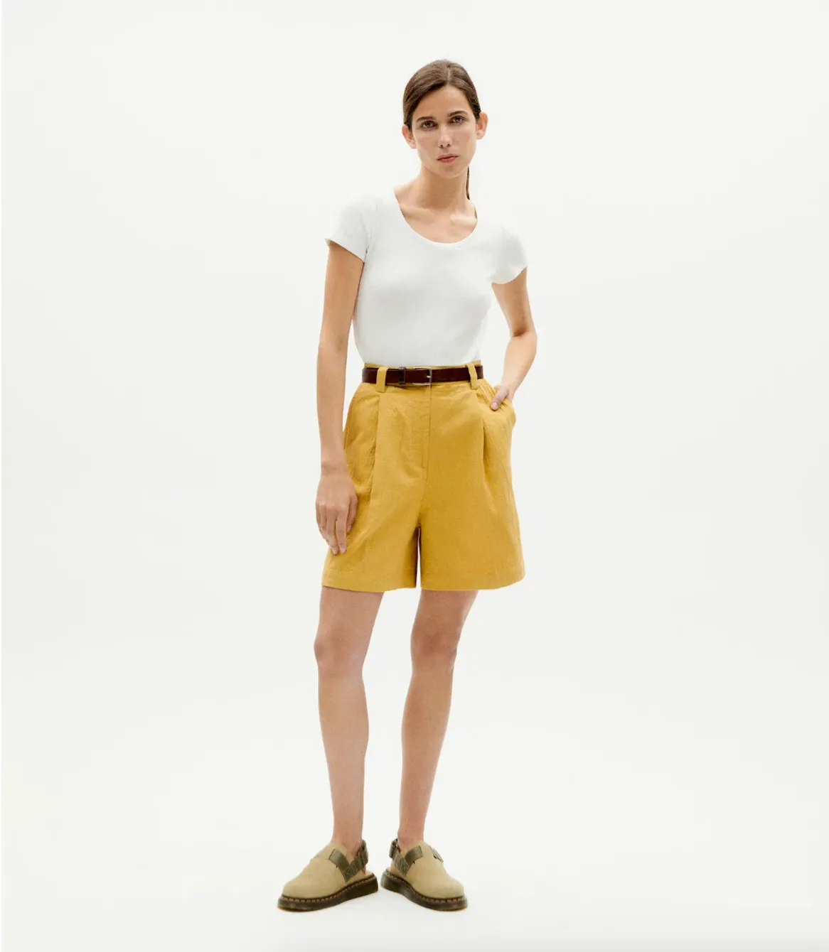 Lia Shorts in Yellow | Thinking Mu
