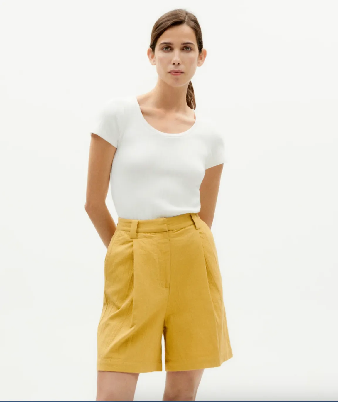 Lia Shorts in Yellow | Thinking Mu