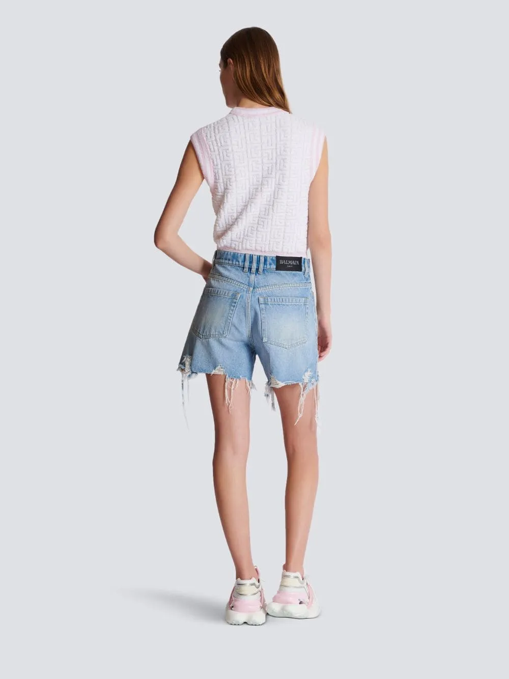 Light Blue Denim High-Waisted Shorts
