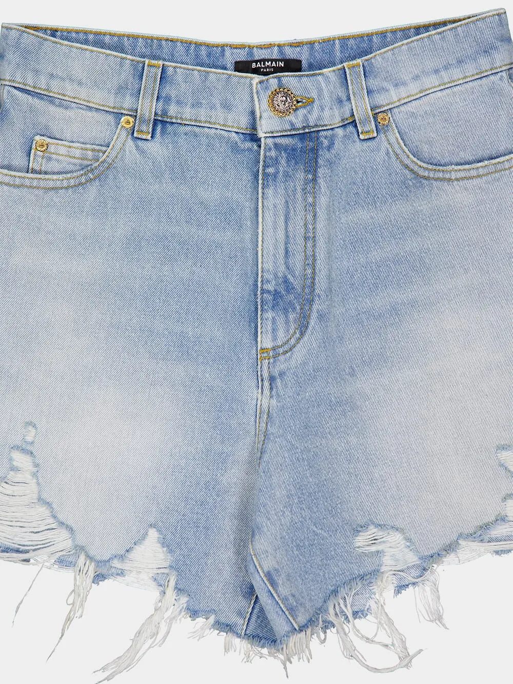 Light Blue Denim High-Waisted Shorts
