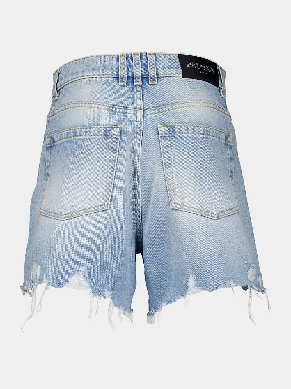Light Blue Denim High-Waisted Shorts