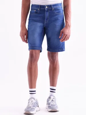 Light Blue Plain Denim Shorts
