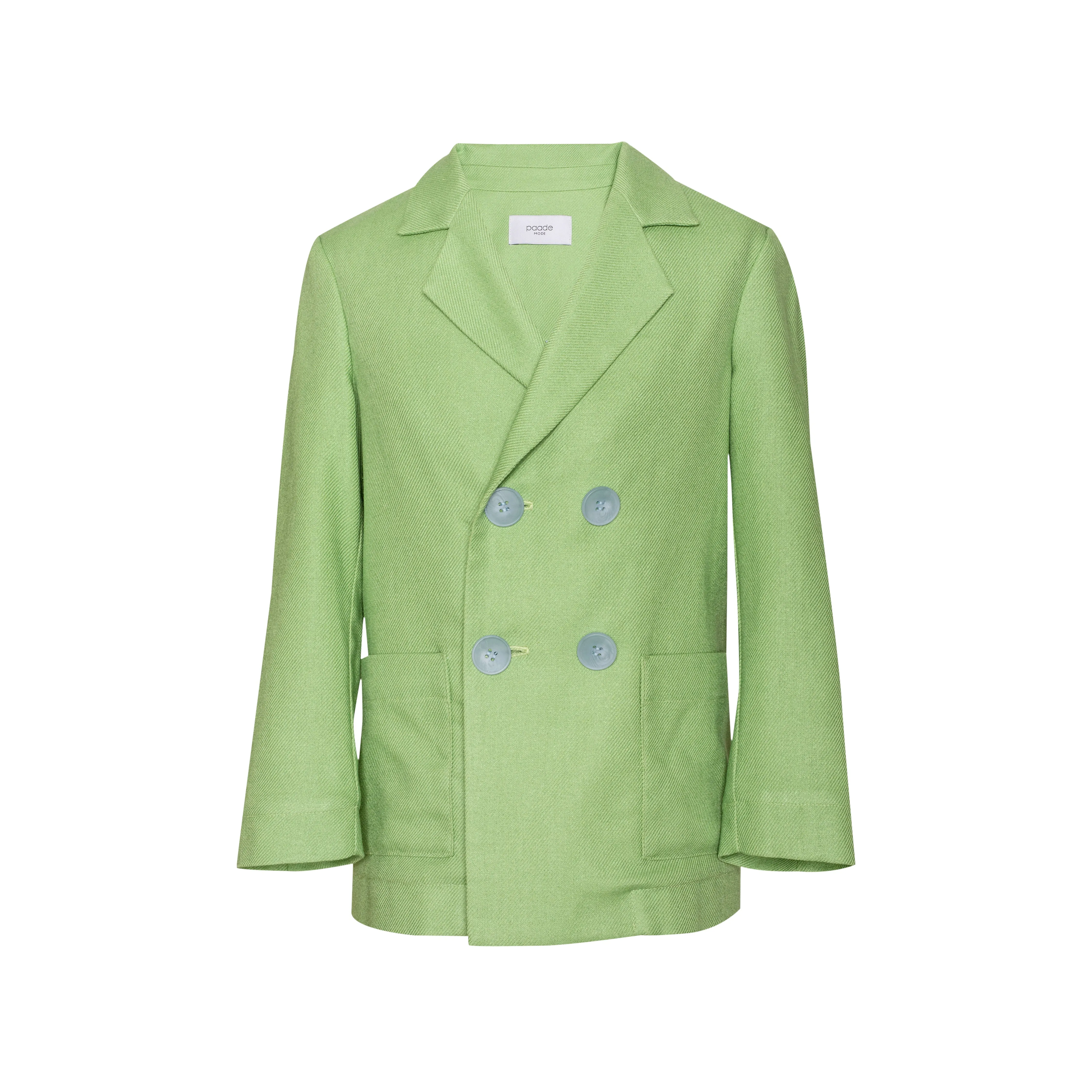 Linen-blend Double Breasted Jacket Sunlit, Green