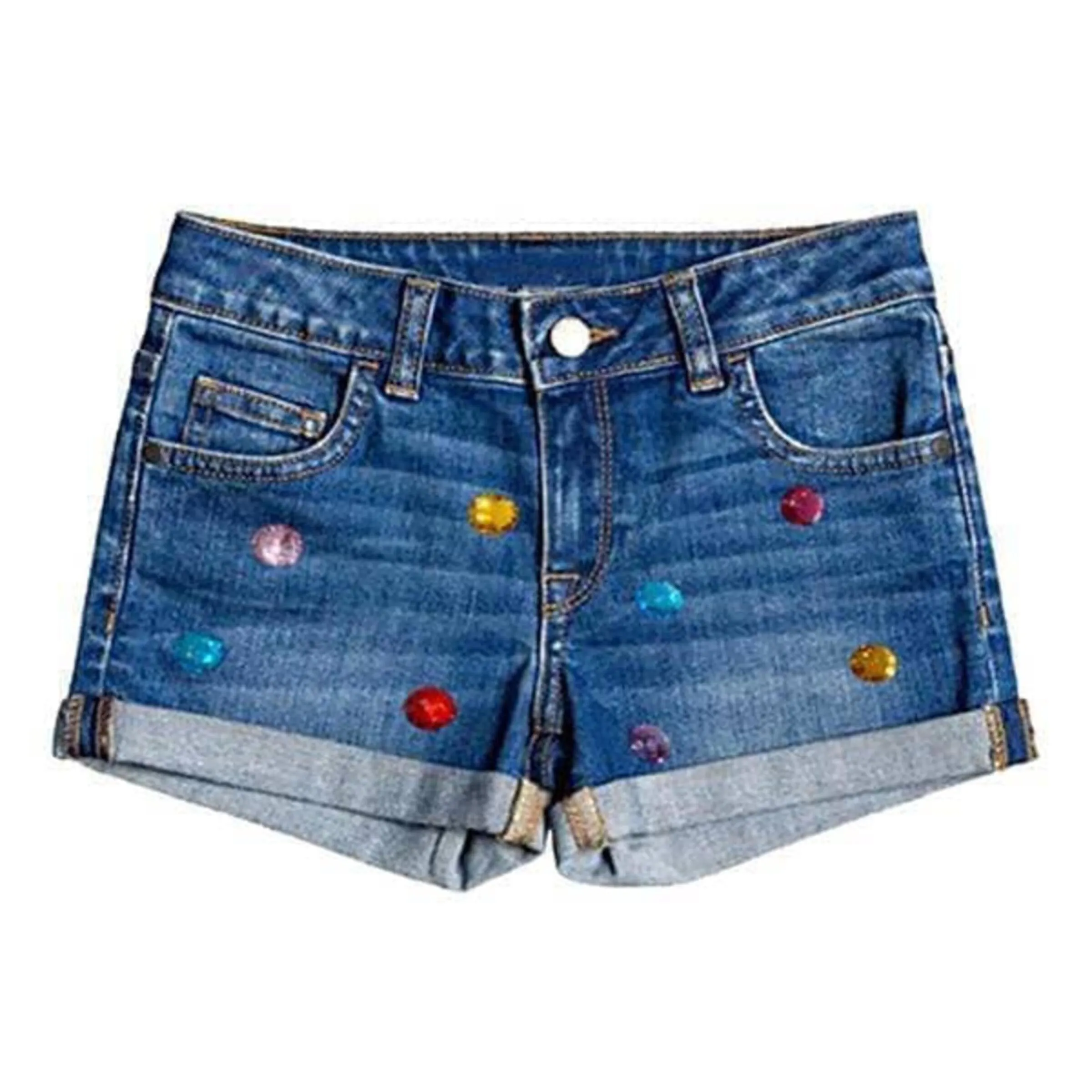 Lola and The Boys Rainbow Gem Jean Shorts