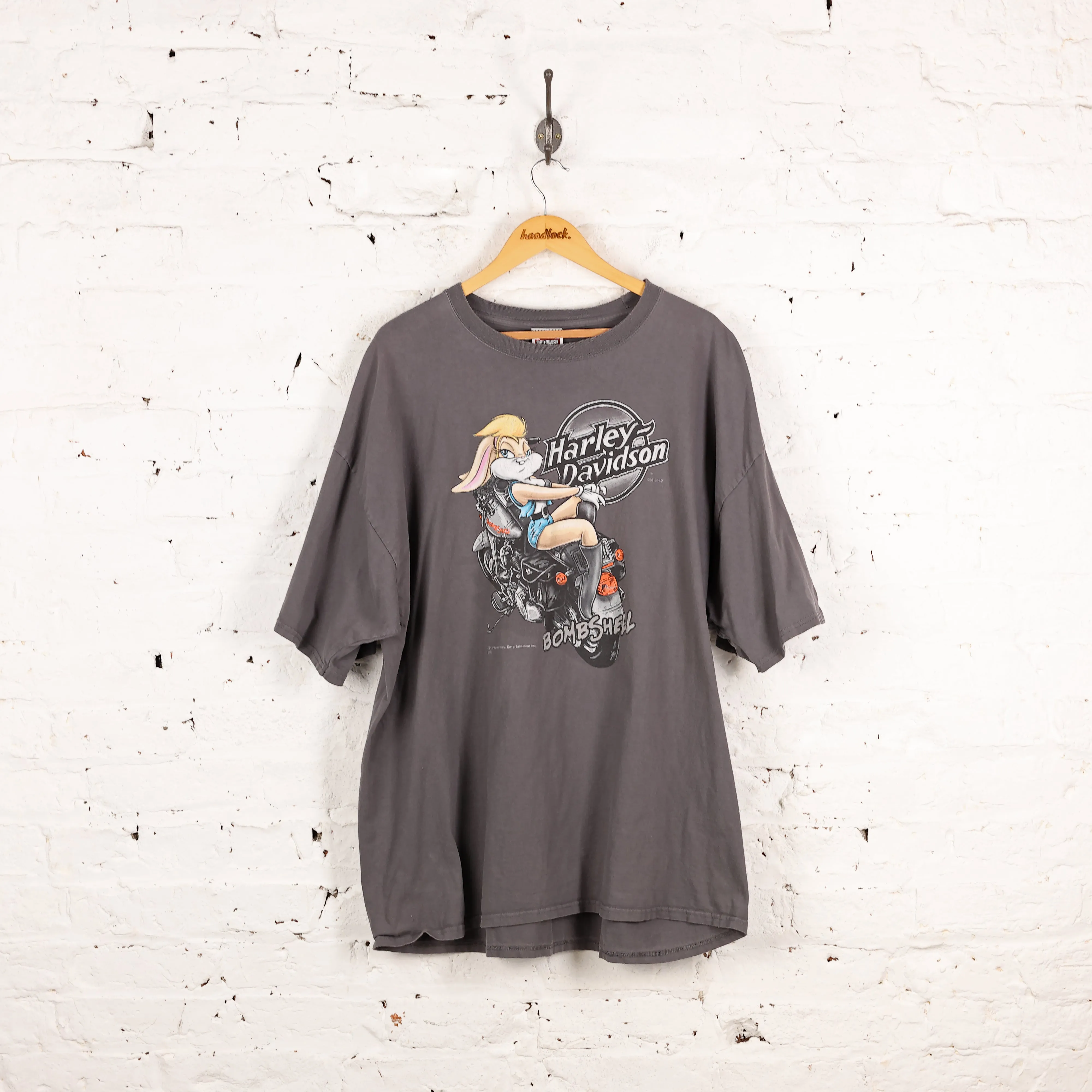 Lola Bunny Harley Davidson Looney Tunes T Shirt - Grey - XXXL