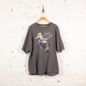 Lola Bunny Harley Davidson Looney Tunes T Shirt - Grey - XXXL