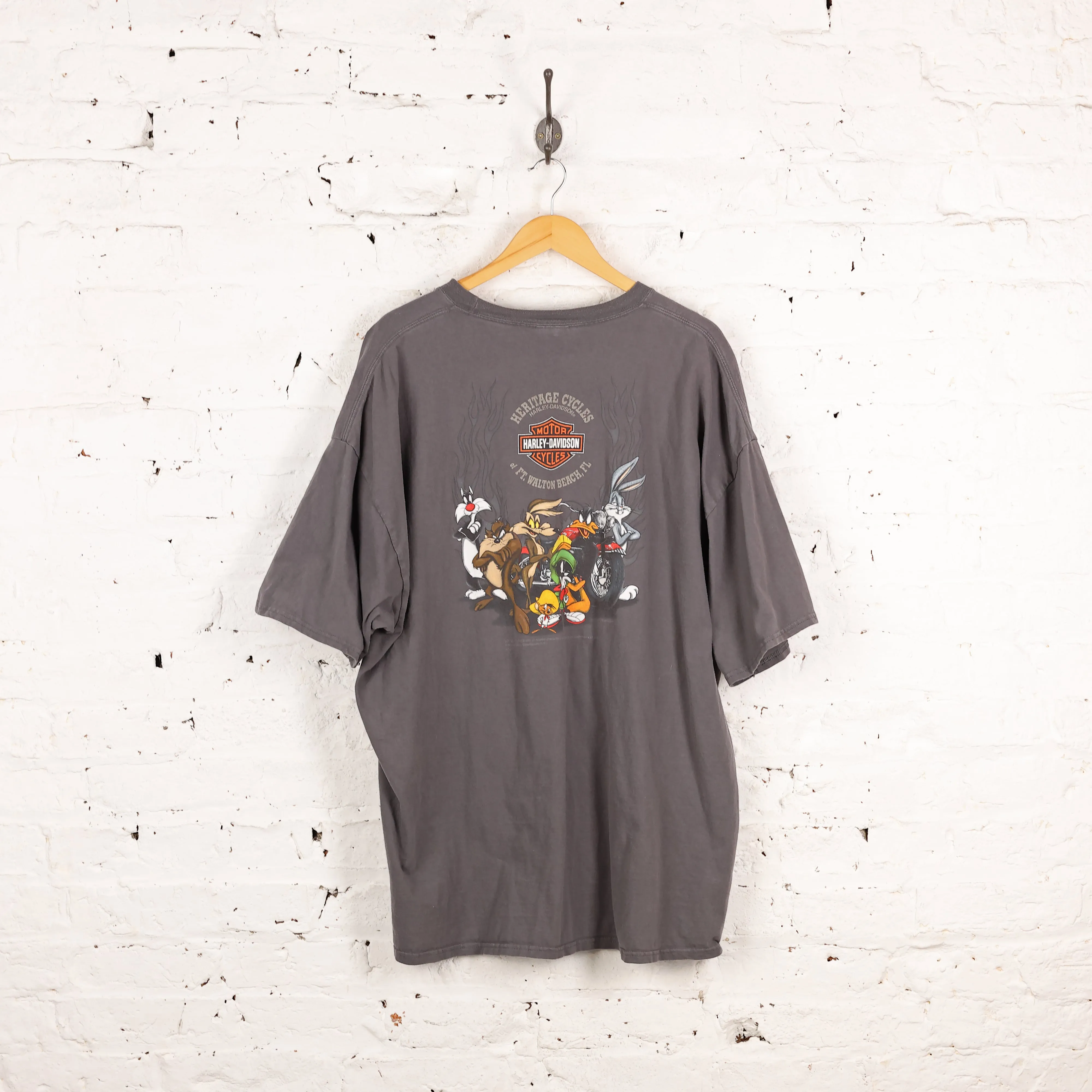 Lola Bunny Harley Davidson Looney Tunes T Shirt - Grey - XXXL
