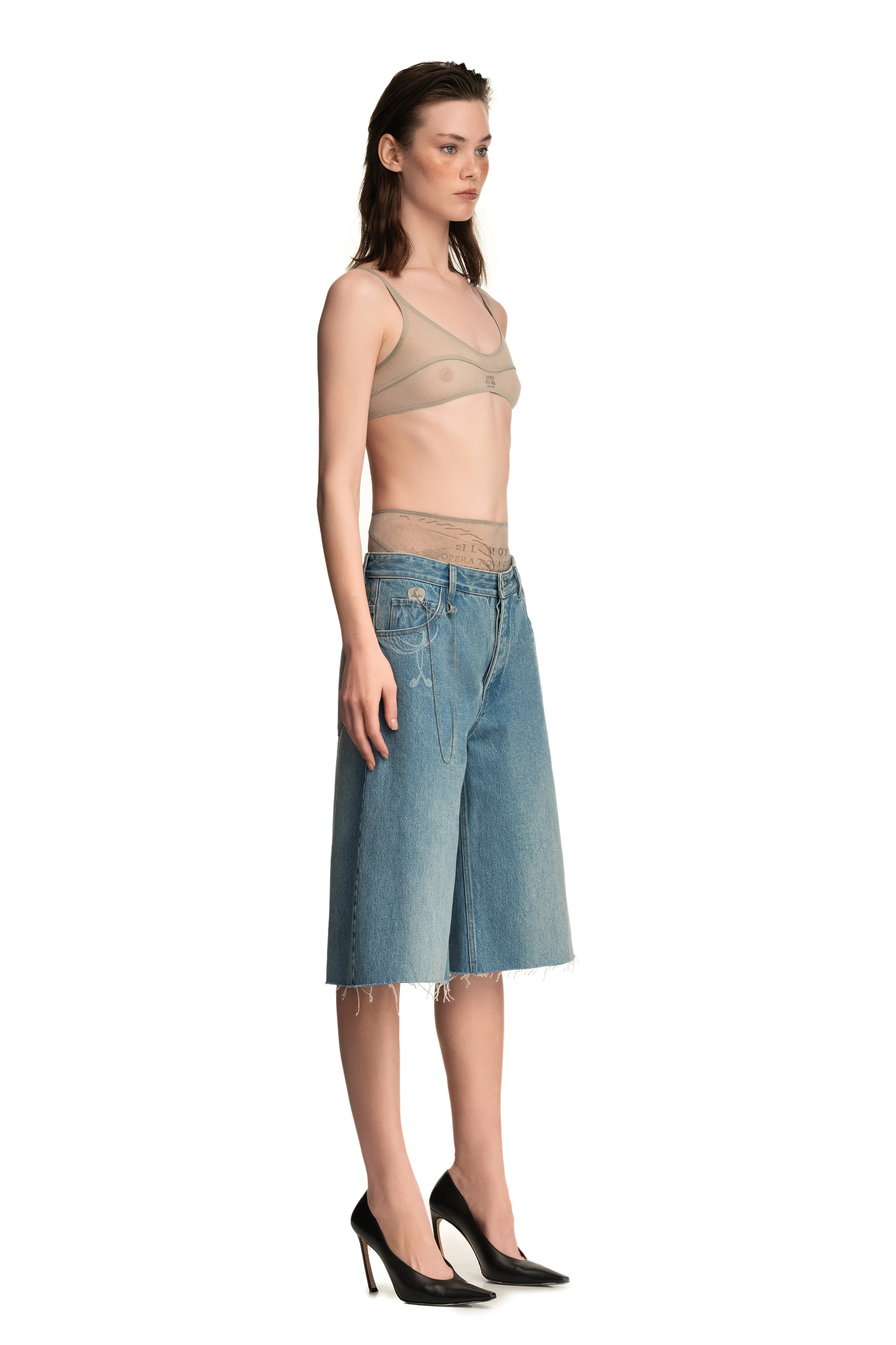 Long Denim Shorts Repetition