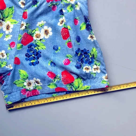 Love Moschino Shorts Women 6 Fruit Strawberry Summer Print 100% Cotton
