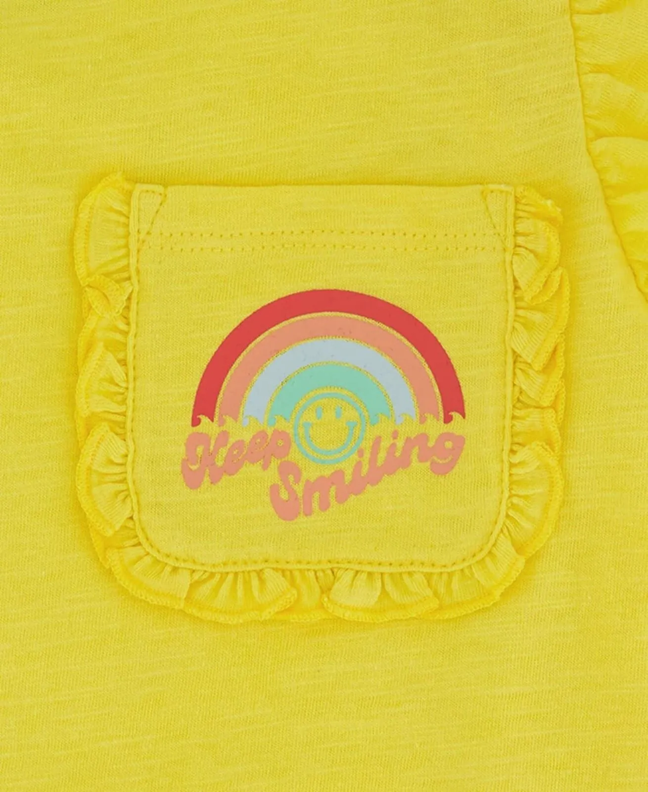Lucky Brand Girls Short Sleeve Boxy Fit Graphic T-Shirt Gold Finch Smile 12-14