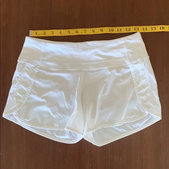 Lululemon Bright White Speed Up 4” Shorts 4