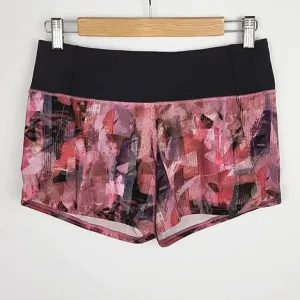 Lululemon Run Times Short II Sun Dazed Multi Pink Super Dark 4&quot; Inseam Size 4