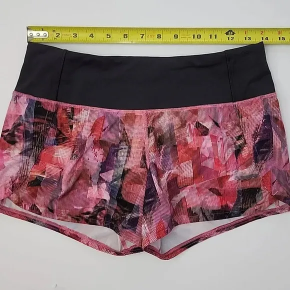 Lululemon Run Times Short II Sun Dazed Multi Pink Super Dark 4&quot; Inseam Size 4
