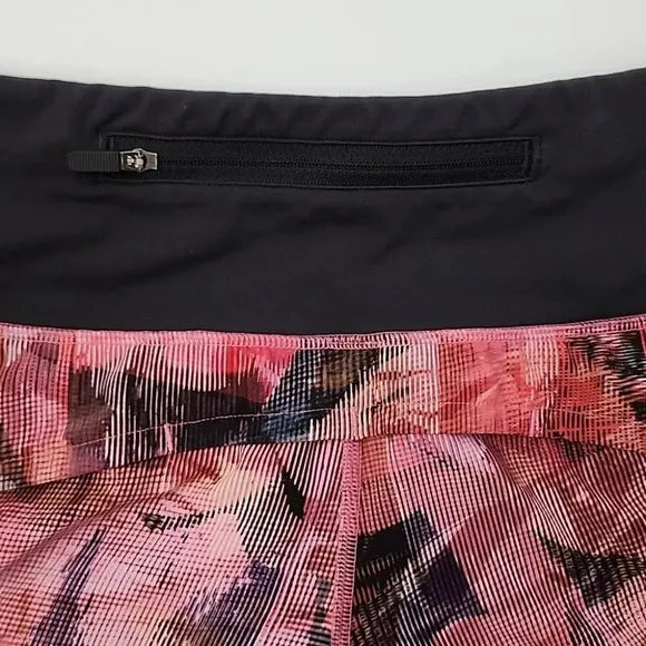 Lululemon Run Times Short II Sun Dazed Multi Pink Super Dark 4&quot; Inseam Size 4