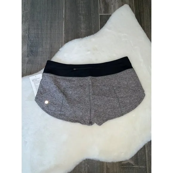 Lululemon Speed Up Lined LR Short *2.5&quot; Heather Lux Multi Black / Black size 10
