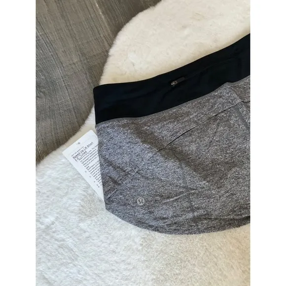 Lululemon Speed Up Lined LR Short *2.5&quot; Heather Lux Multi Black / Black size 10
