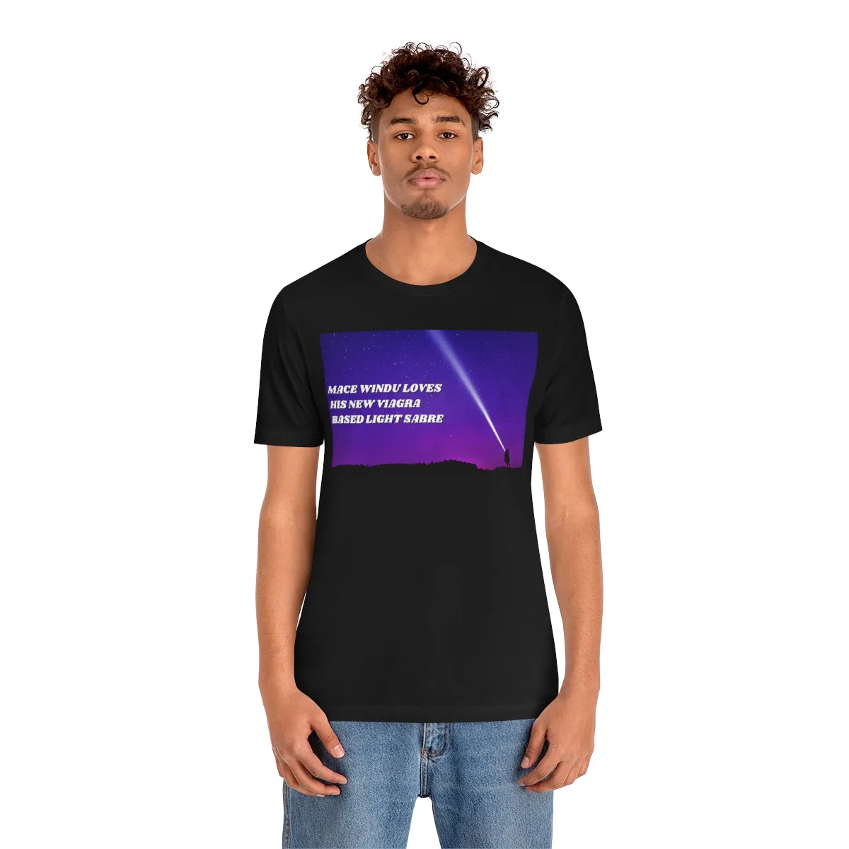 Mace Windu Loves His Viagra Based Light Sabre Short Sleeve Tee