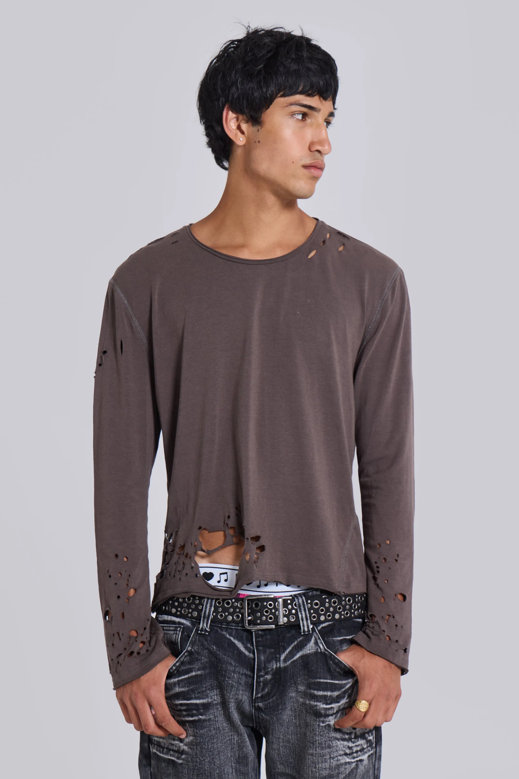 Mauve Bitten Long Sleeve Top