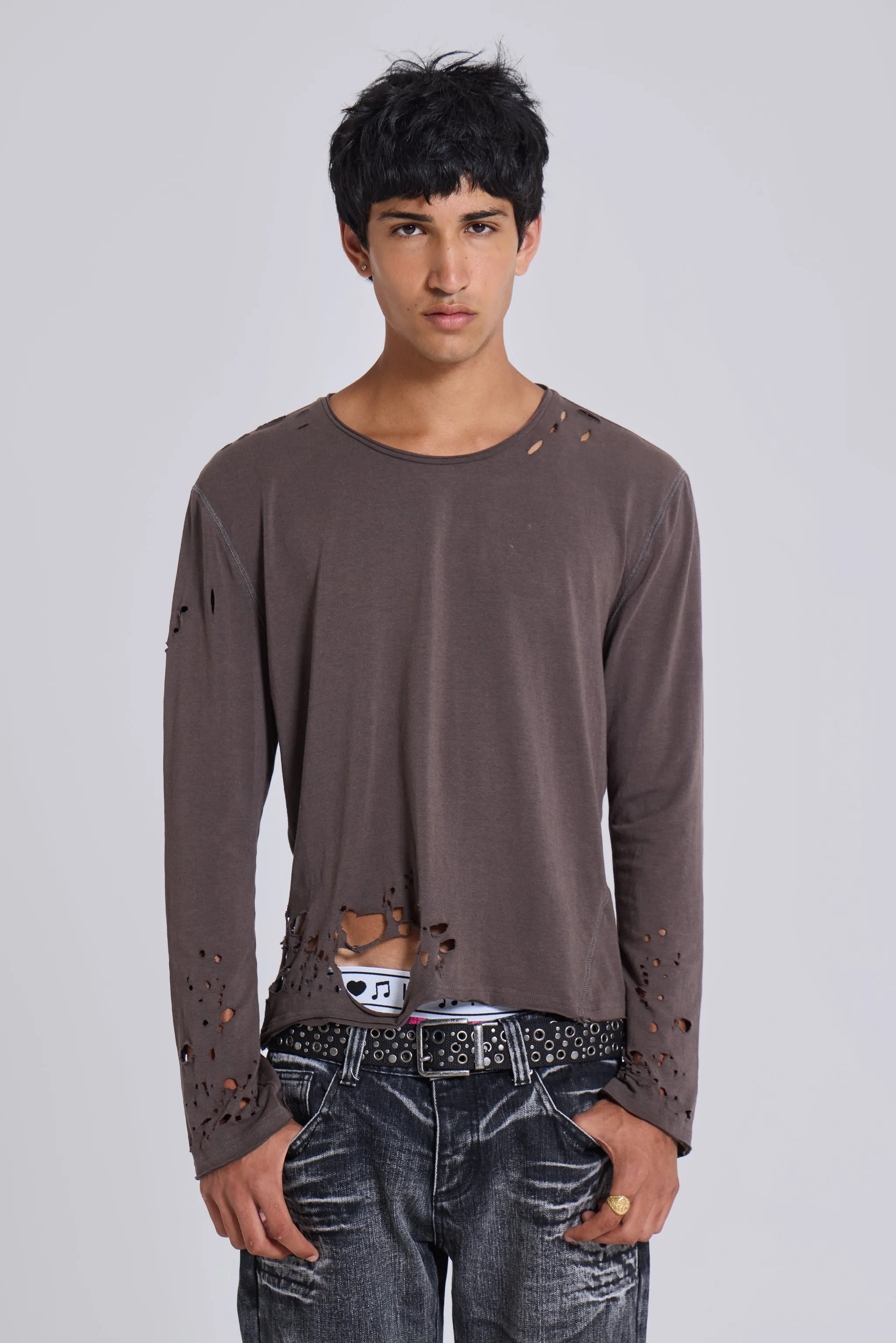 Mauve Bitten Long Sleeve Top