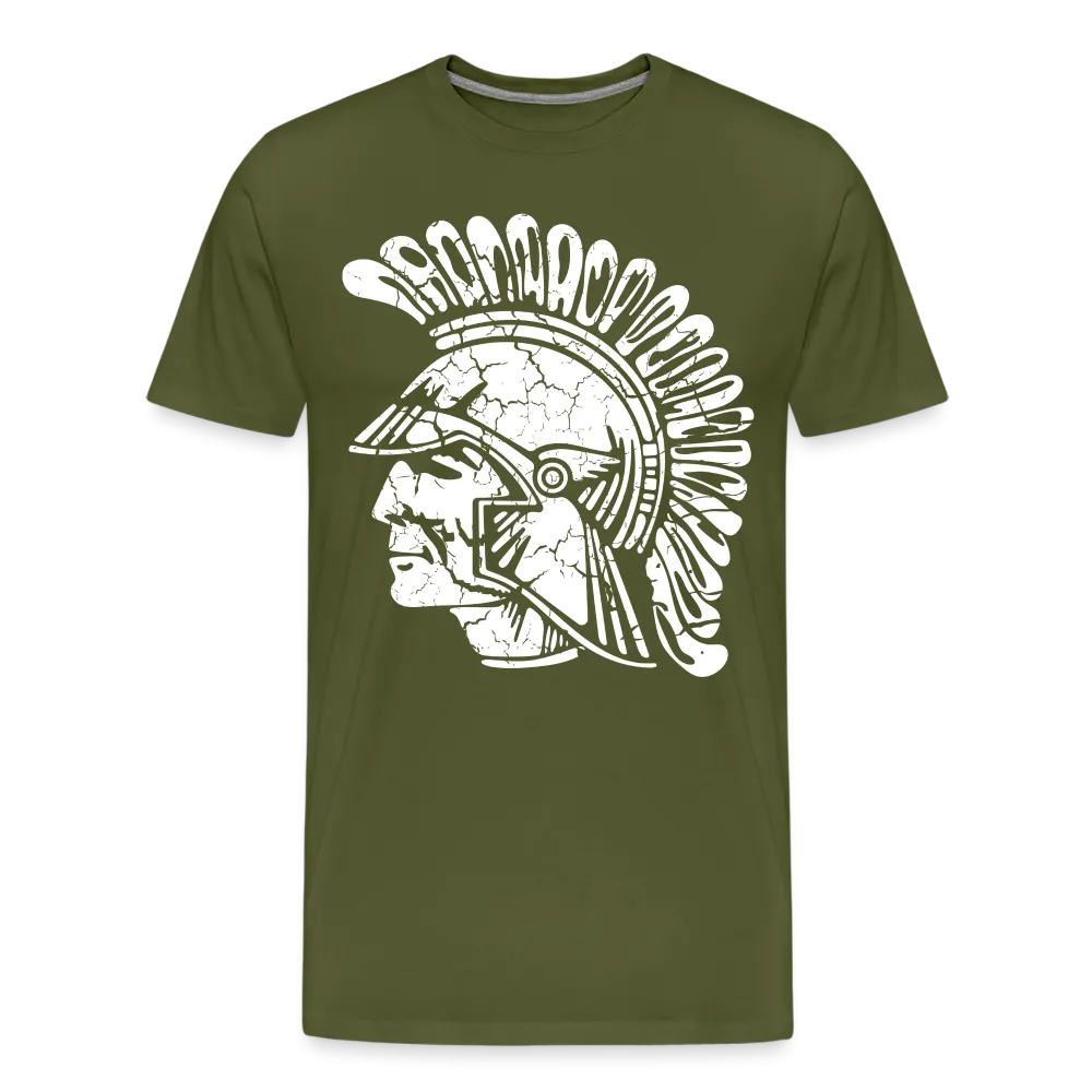 Mayfield High School Distressed Old School Trojan Head Logo