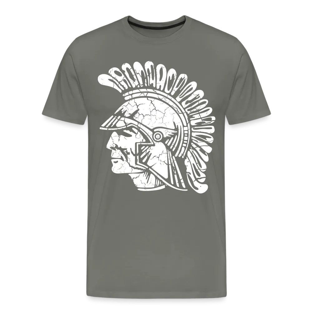 Mayfield High School Distressed Old School Trojan Head Logo