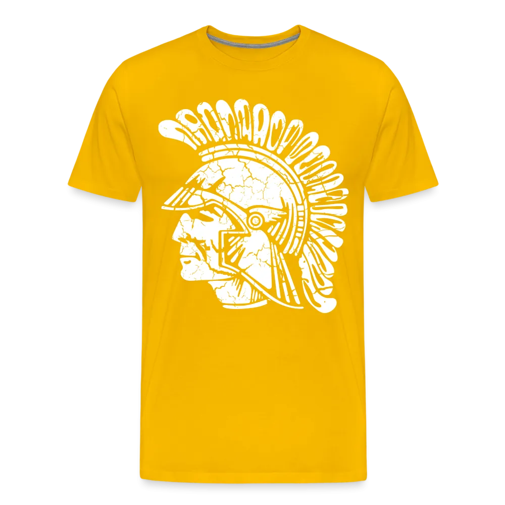 Mayfield High School Distressed Old School Trojan Head Logo