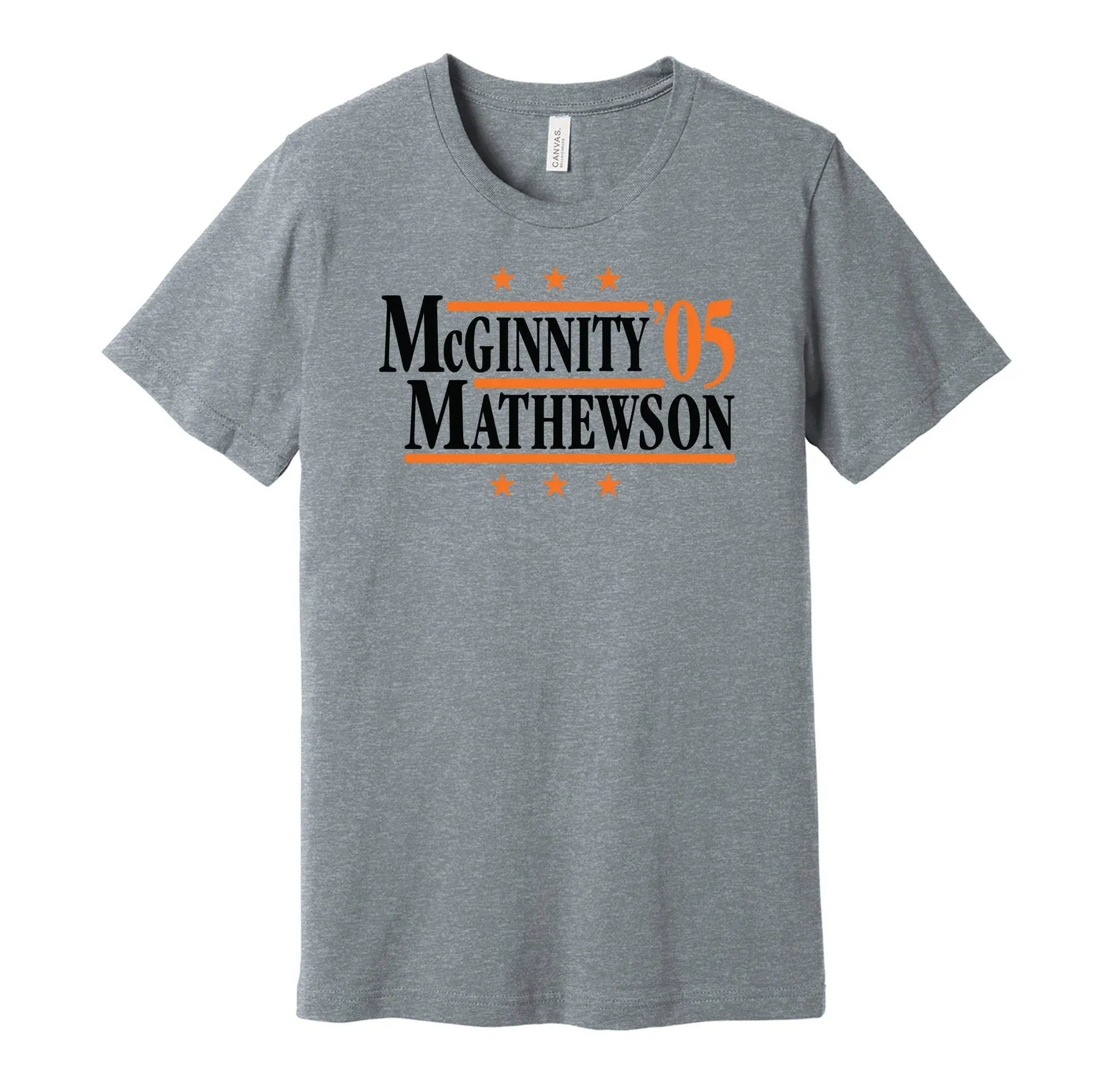 McGinnity & Mathewson '05 - San Francisco Baseball Legends Political Campaign Parody T-Shirt - Hyper Than Hype Shirts