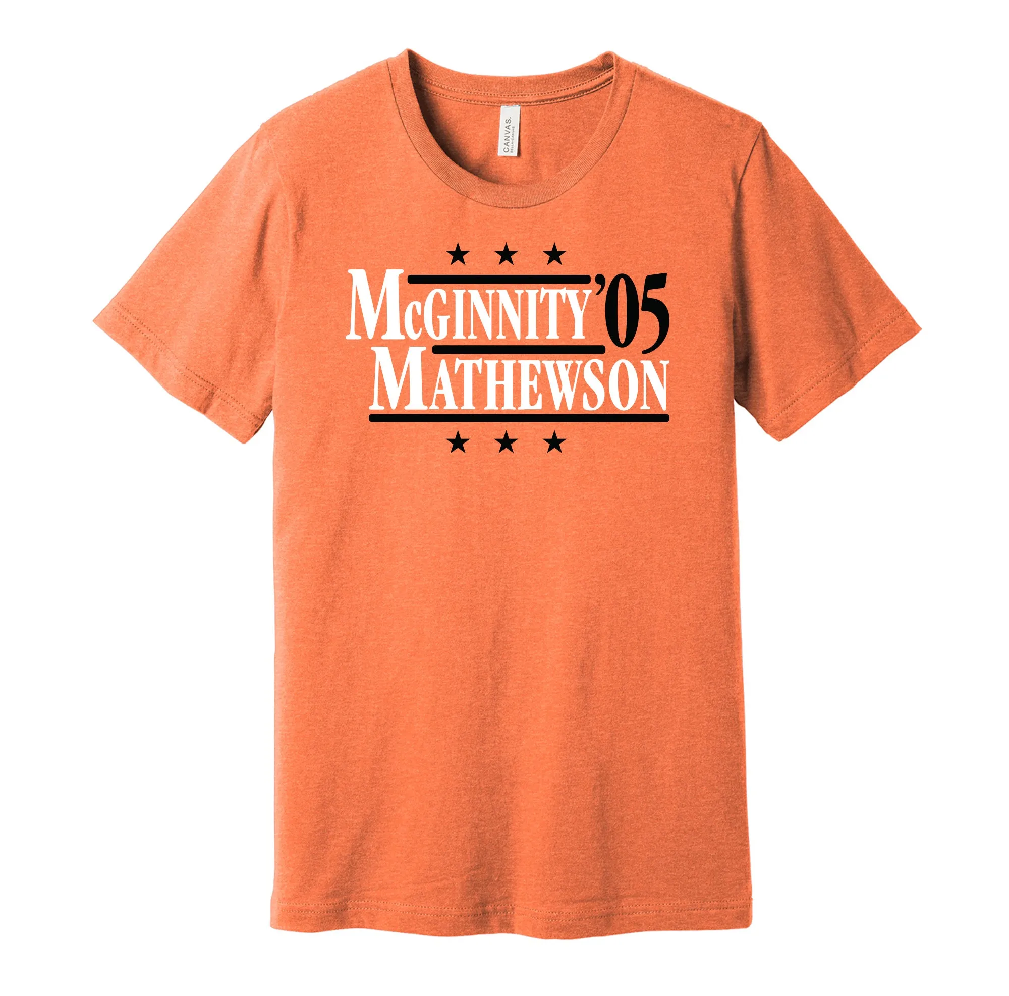 McGinnity & Mathewson '05 - San Francisco Baseball Legends Political Campaign Parody T-Shirt - Hyper Than Hype Shirts