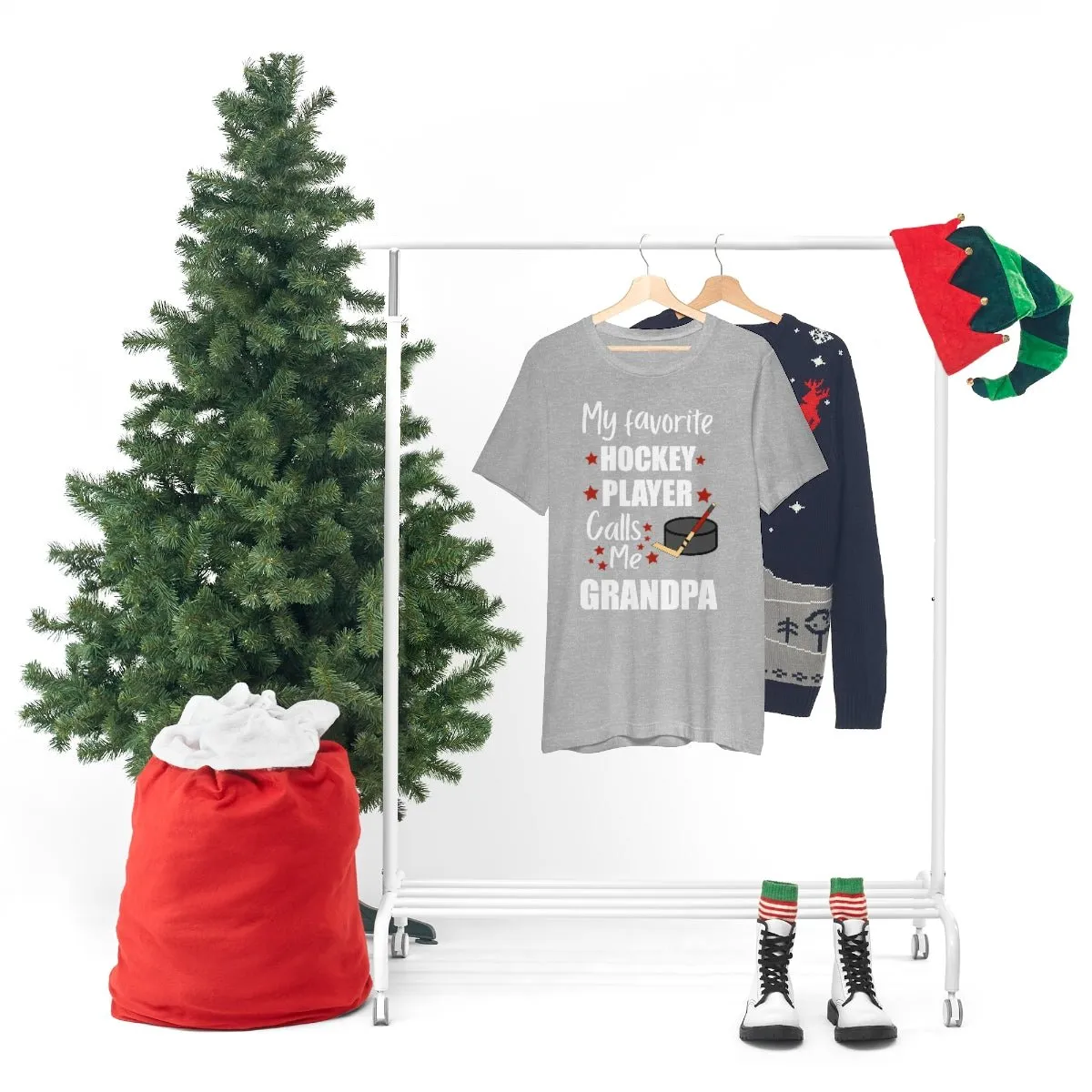 Men's Tee - My Favorite Hockey Player Calls Me Grandpa