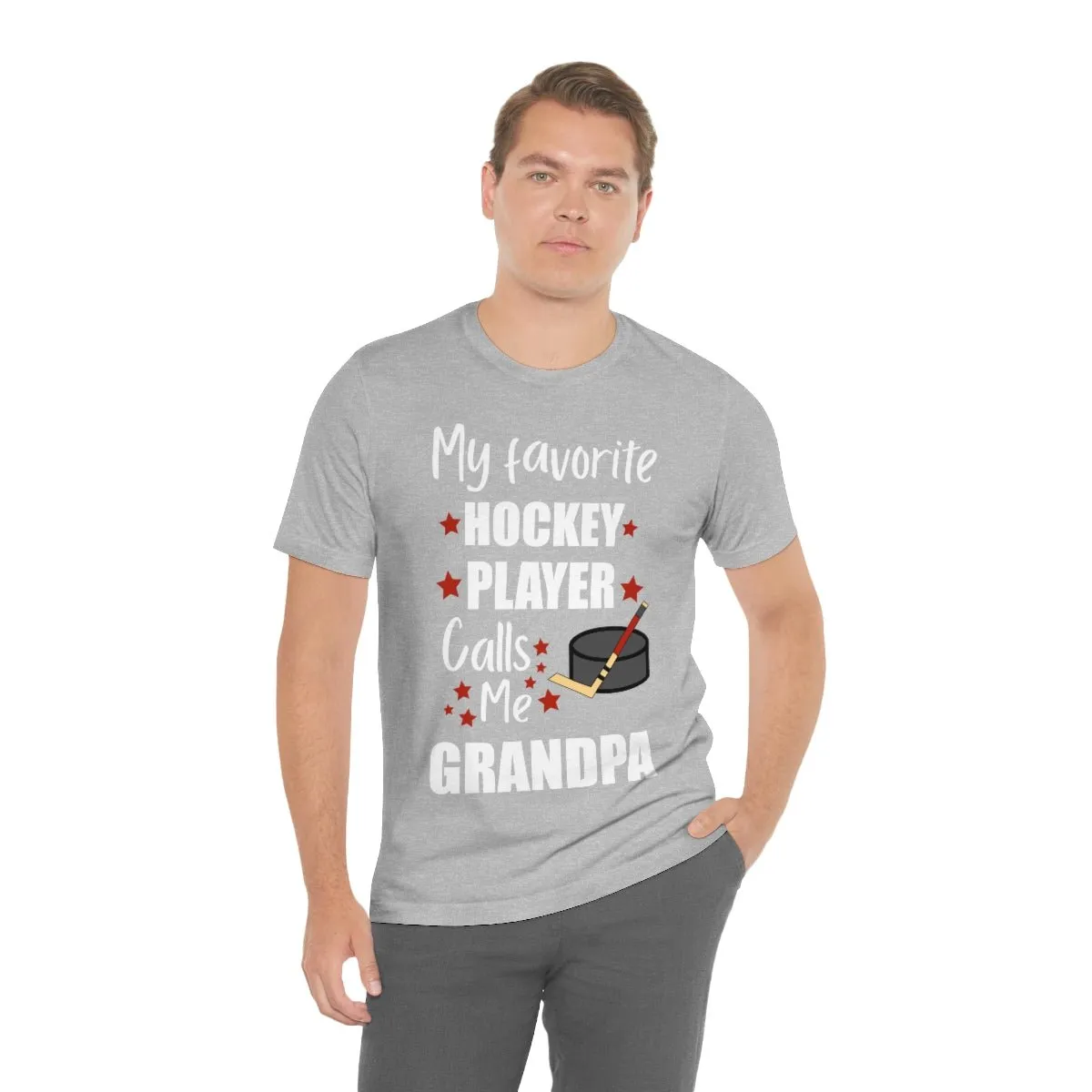 Men's Tee - My Favorite Hockey Player Calls Me Grandpa