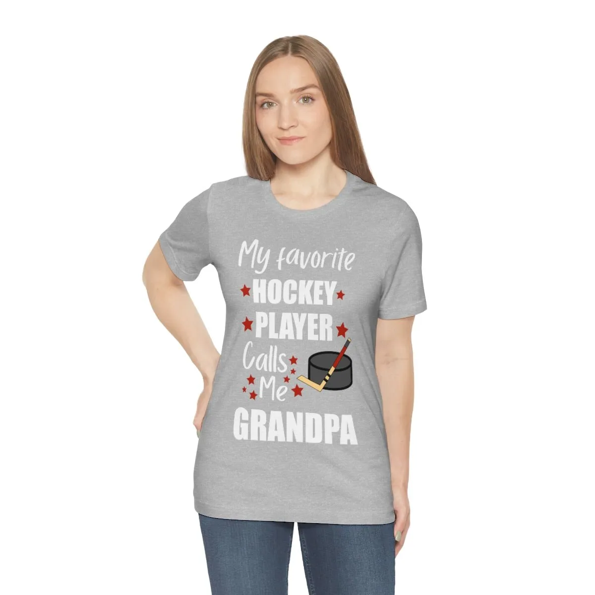 Men's Tee - My Favorite Hockey Player Calls Me Grandpa