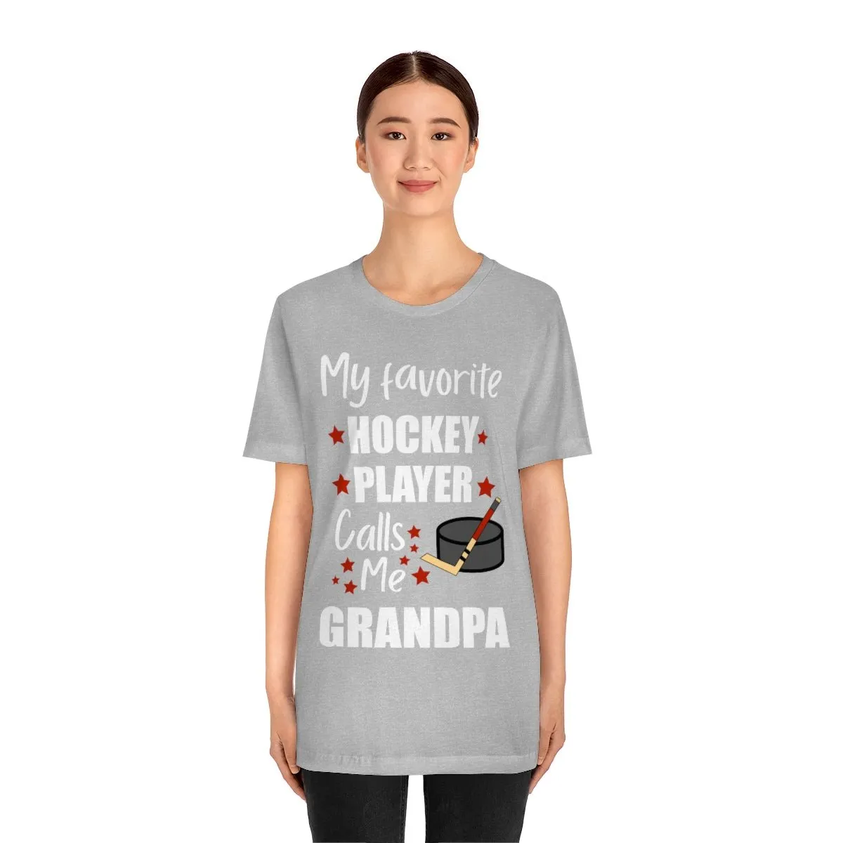 Men's Tee - My Favorite Hockey Player Calls Me Grandpa