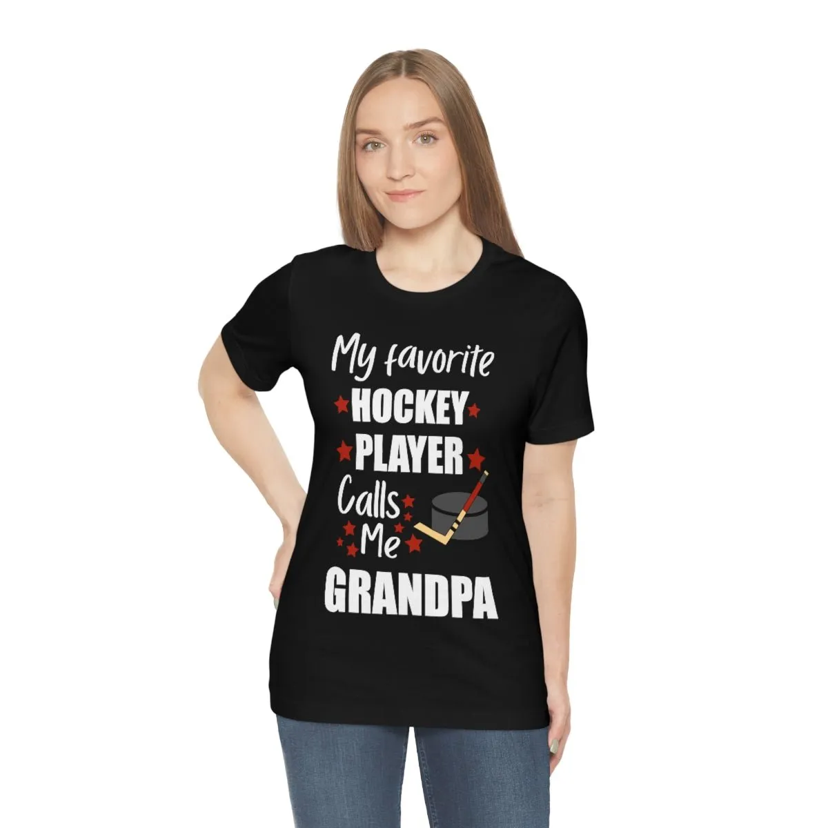 Men's Tee - My Favorite Hockey Player Calls Me Grandpa