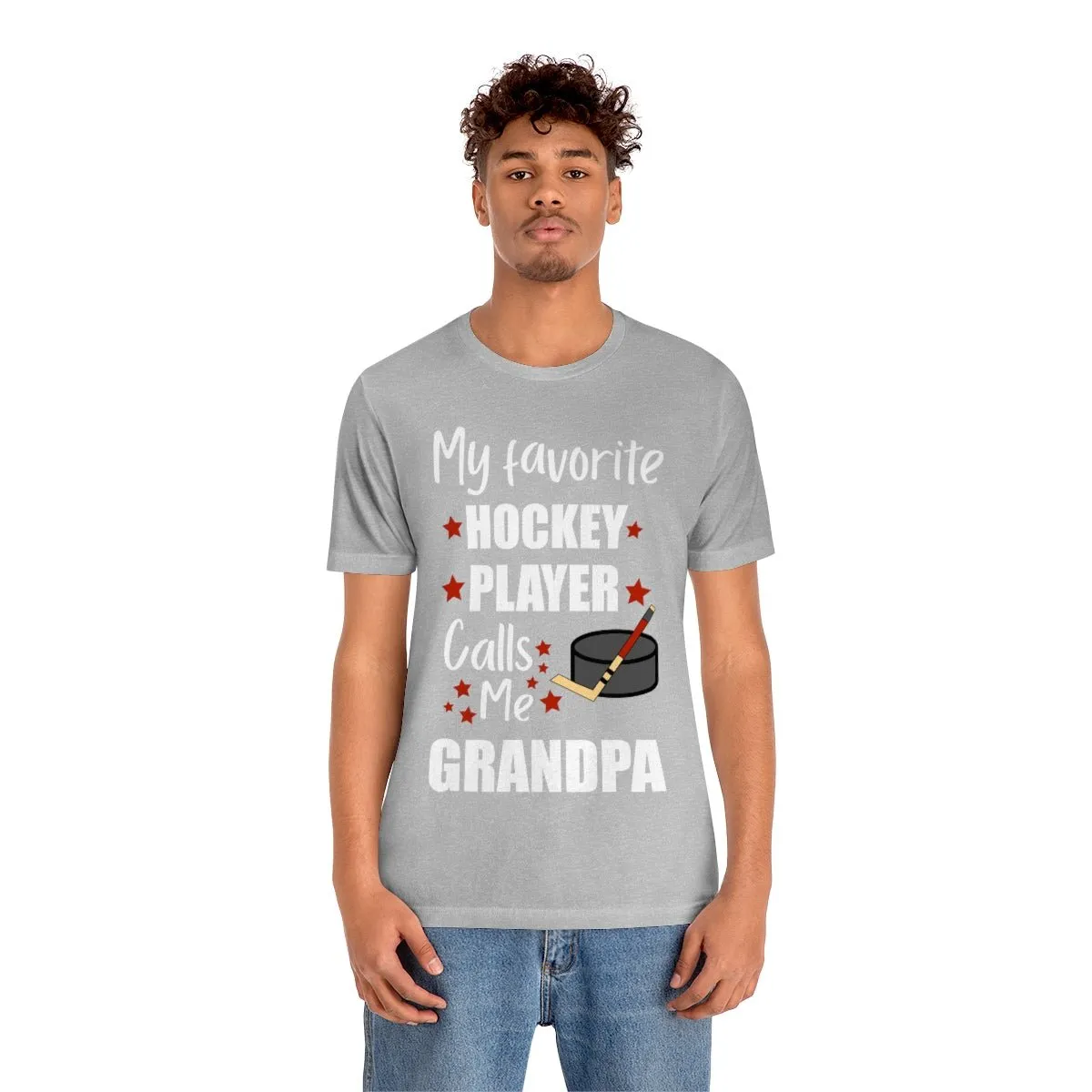 Men's Tee - My Favorite Hockey Player Calls Me Grandpa