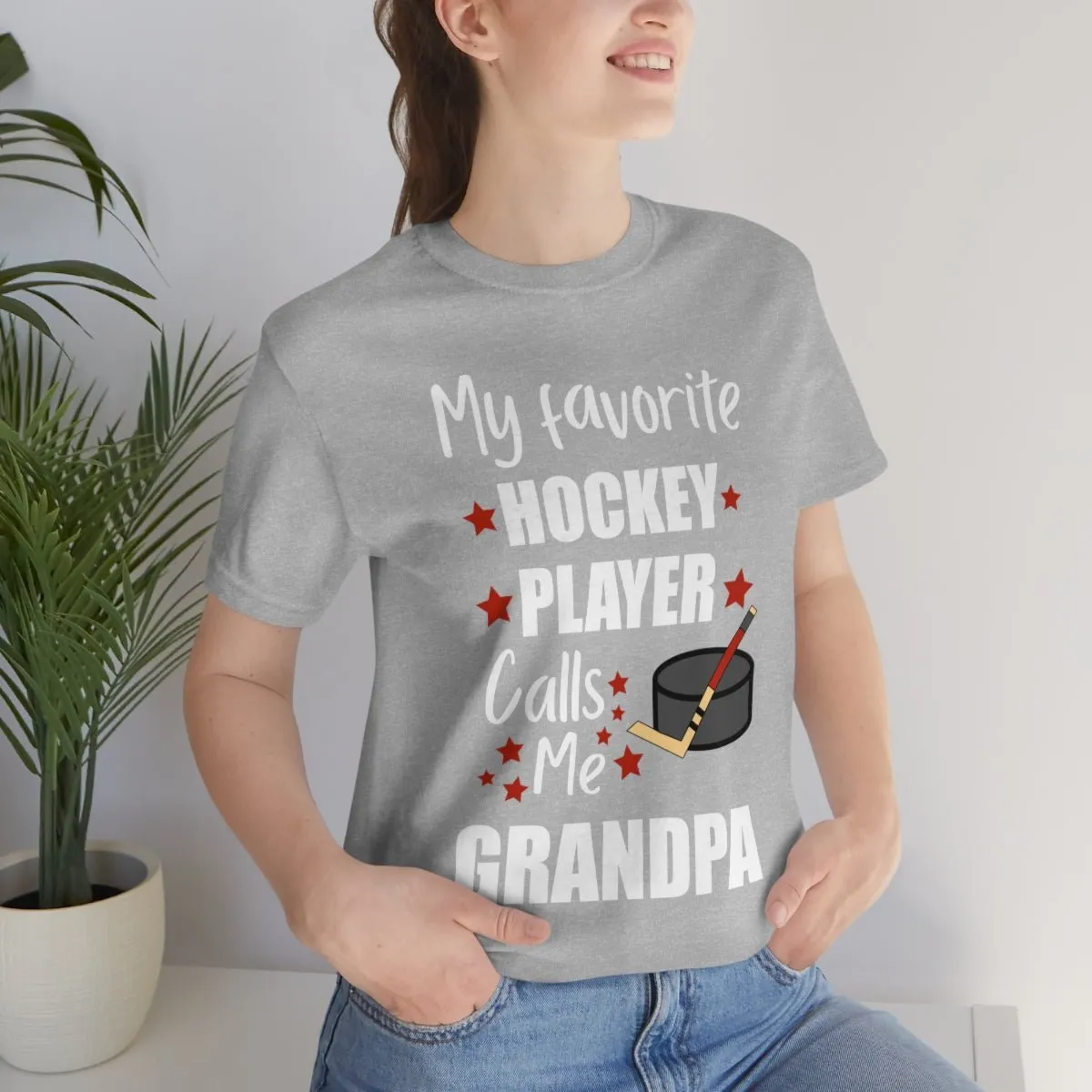 Men's Tee - My Favorite Hockey Player Calls Me Grandpa