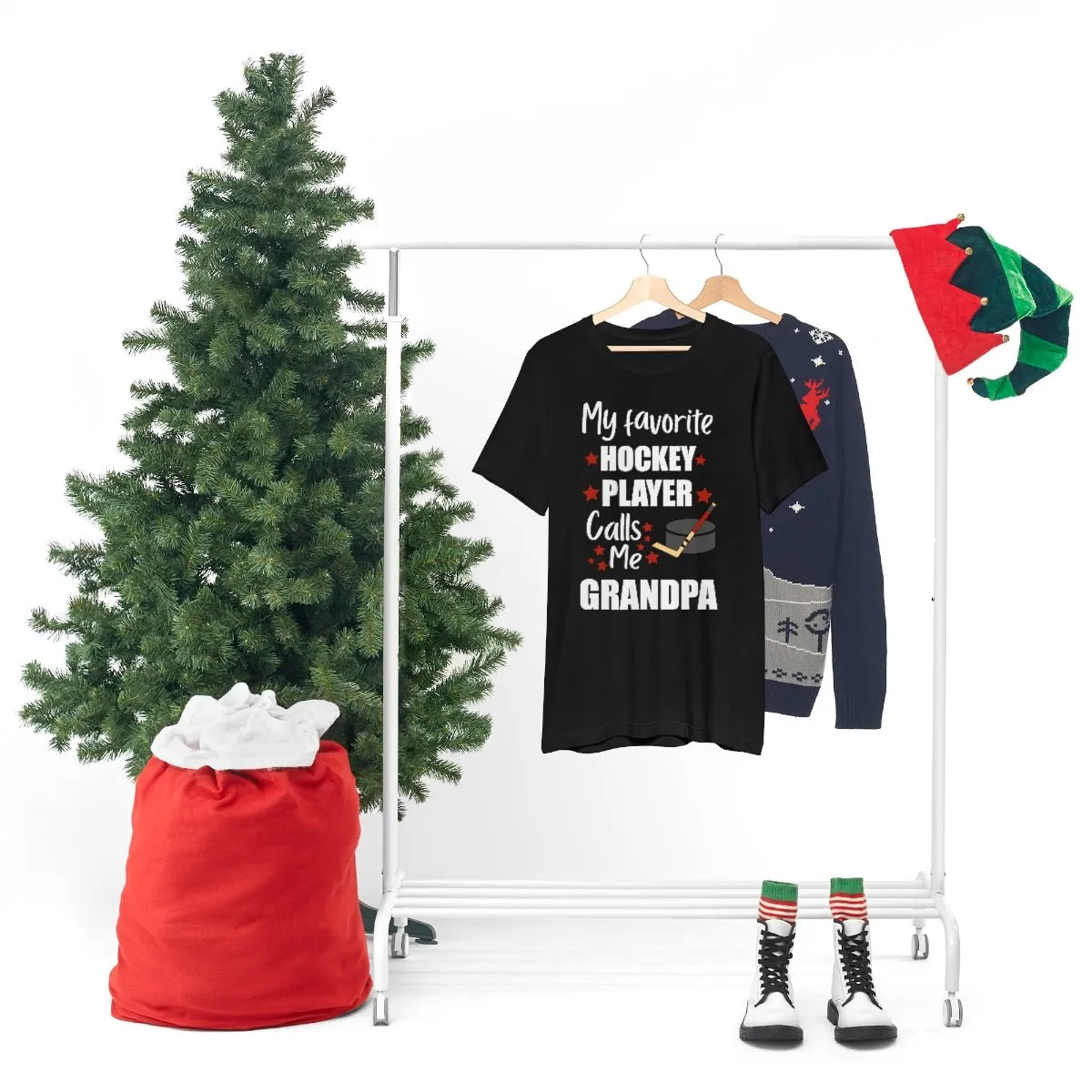 Men's Tee - My Favorite Hockey Player Calls Me Grandpa