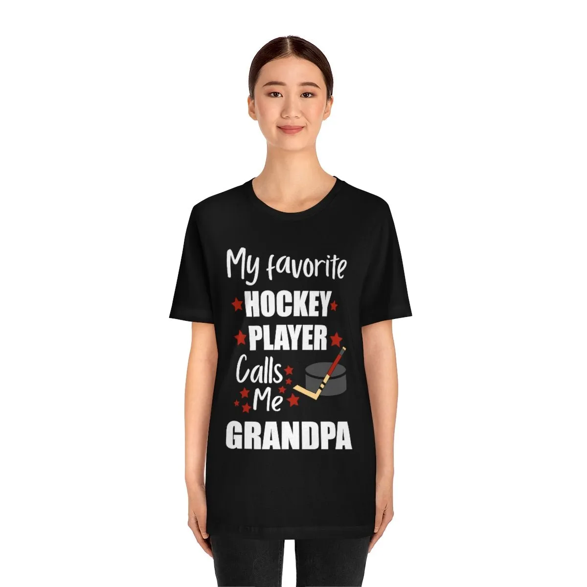 Men's Tee - My Favorite Hockey Player Calls Me Grandpa